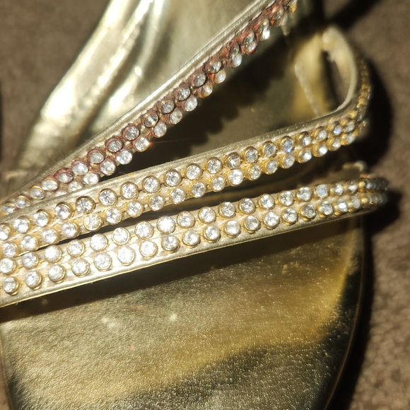 Club Zone Gold Strappy Heels for Women - Picture 5 of 5